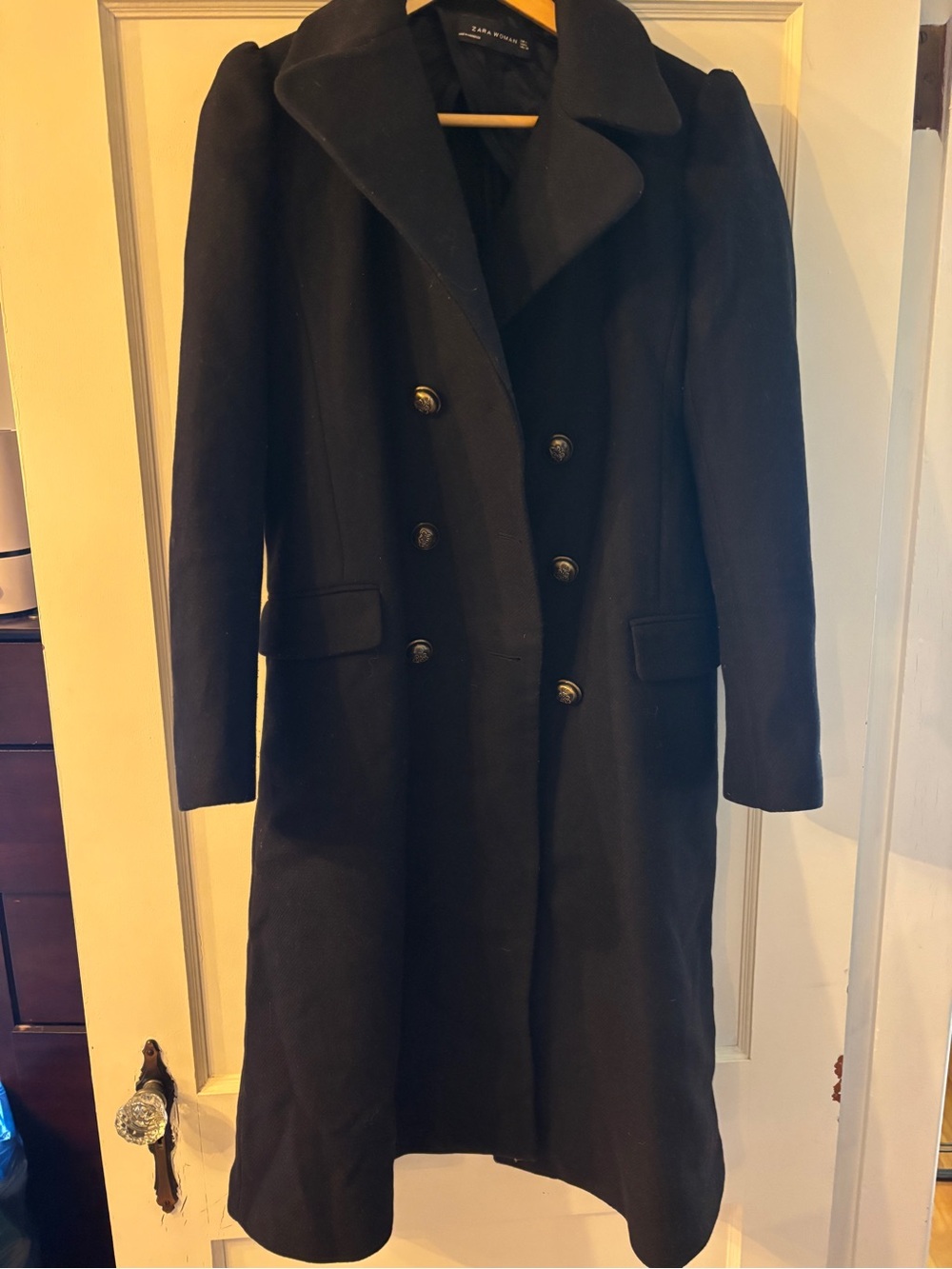 Women’s black Zara wool coat size large